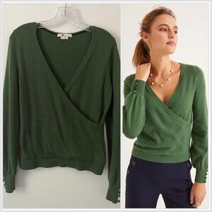 Boden Green V-Neck Sweater